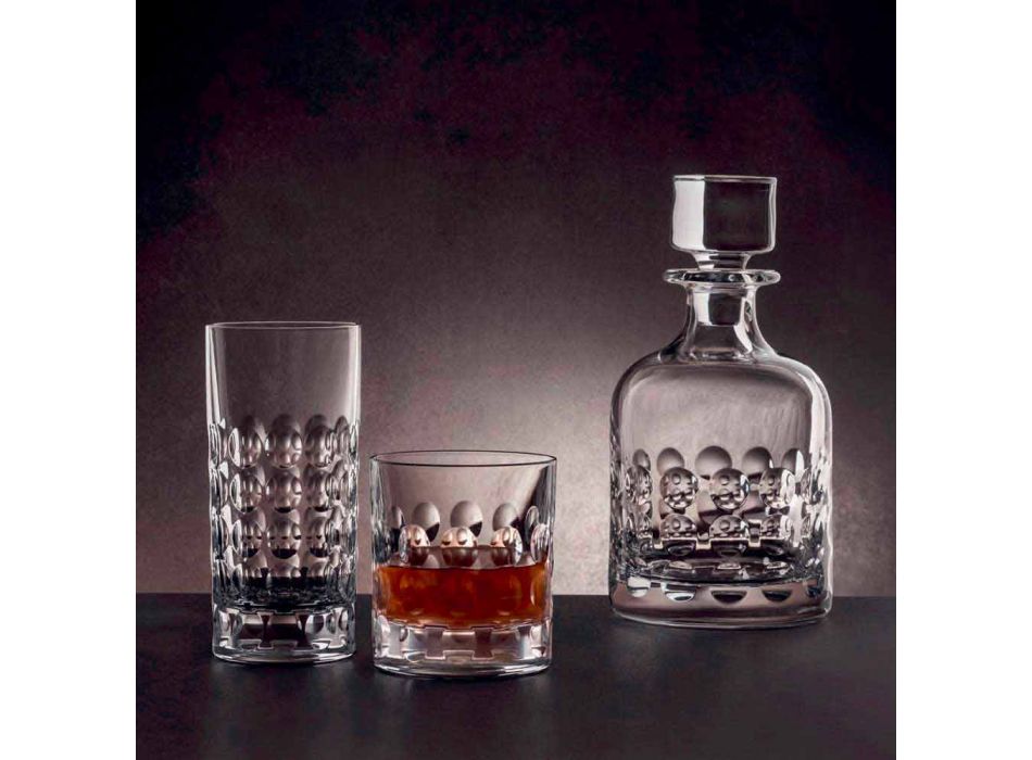 2 bouteilles pour whisky en cristal écologique décorées avec bouchon - titanioball