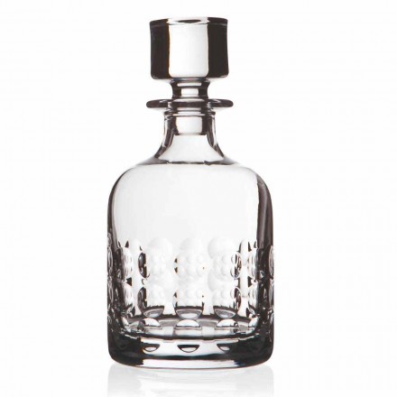 2 bouteilles pour whisky en cristal écologique décorées avec bouchon - titanioball Viadurini