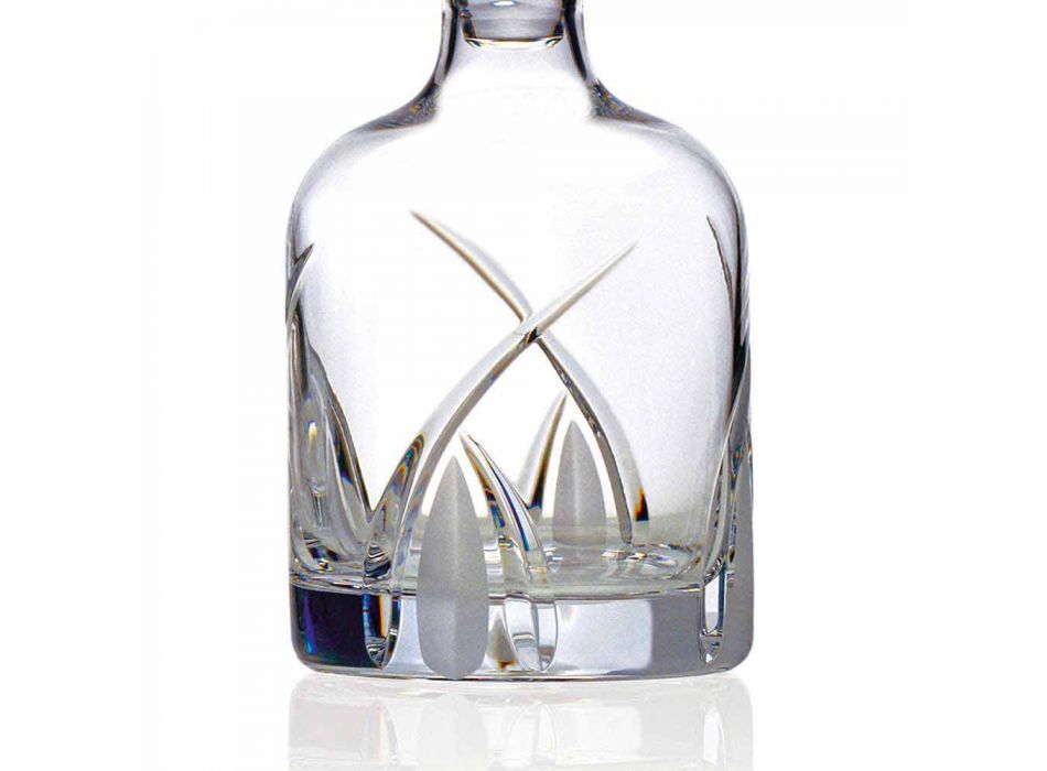 2 bouteilles de whisky avec bouchon cylindrique en cristal écologique - Montecristo Viadurini