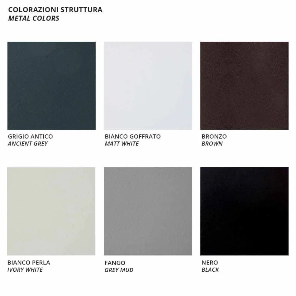 2 chaises longues d'extérieur empilables en métal et tissu Made in Italy - Perlo Viadurini