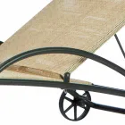 2 chaises longues d'extérieur empilables en métal et tissu Made in Italy - Perlo Viadurini