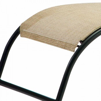 2 chaises longues d'extérieur empilables en métal et tissu Made in Italy - Perlo