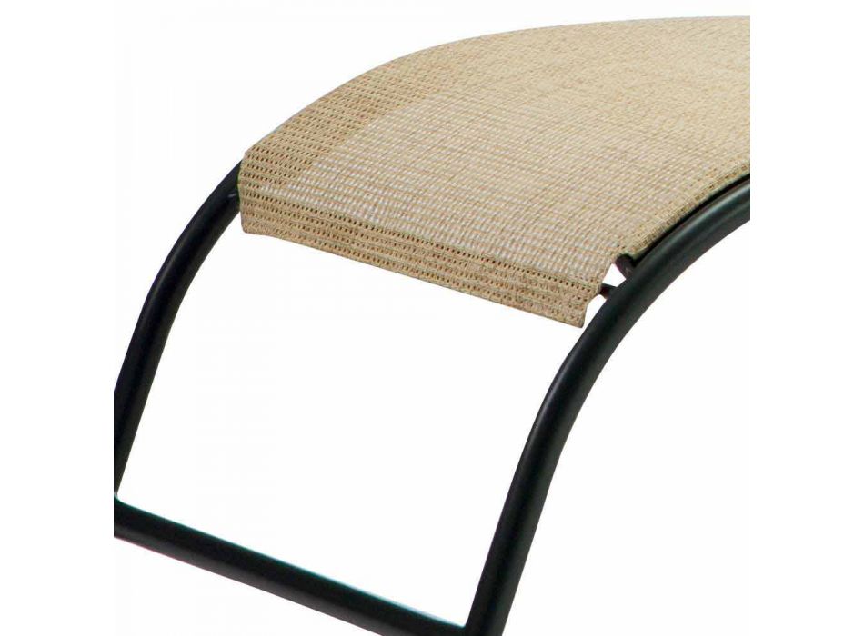 2 chaises longues d'extérieur empilables en métal et tissu Made in Italy - Perlo Viadurini