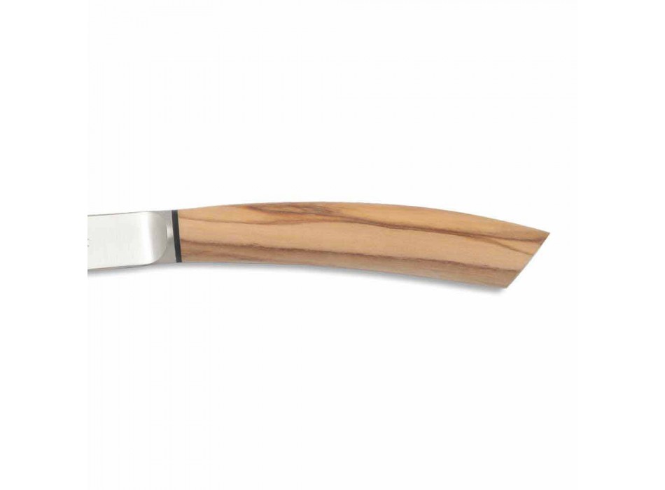 2 couteaux à steak avec manche en corne ou en bois Made in Italy - Marino Viadurini