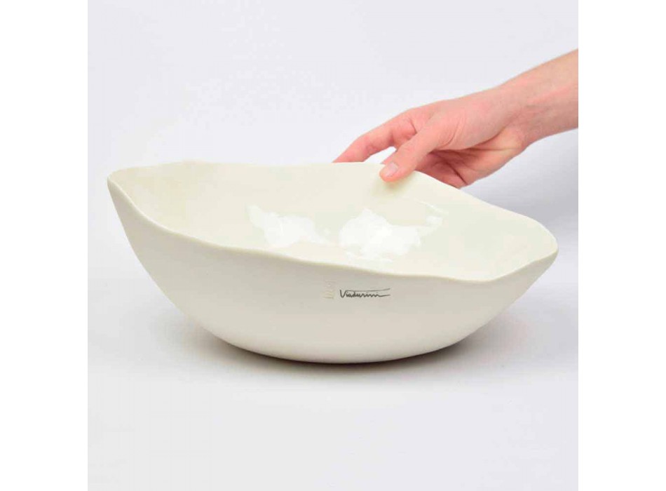 2 bols à salade en porcelaine blanche Pièces uniques de design italien - Arciconcreto Viadurini