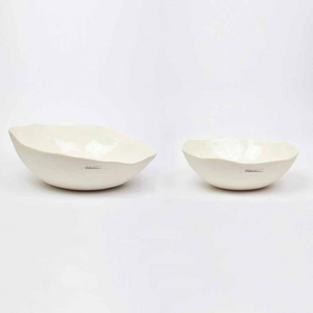 2 bols à salade en porcelaine blanche Pièces uniques de design italien - Arciconcreto Viadurini