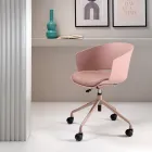 2 fauteuils pivotants à 180° avec assise en polypropylène revêtue de tissu - Renza Viadurini
