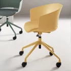 2 fauteuils pivotants à 180° avec assise en polypropylène revêtue de tissu - Renza Viadurini