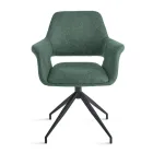 2 fauteuils pivotants à 180° revêtus de tissu et dotés d'une structure en métal - Ivana Viadurini