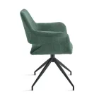 2 fauteuils pivotants à 180° revêtus de tissu et dotés d'une structure en métal - Ivana Viadurini