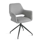 2 fauteuils pivotants à 180° revêtus de tissu et dotés d'une structure en métal - Ivana Viadurini