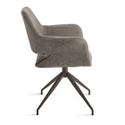 2 fauteuils pivotants à 180° revêtus de tissu et dotés d'une structure en métal - Ivana Viadurini