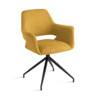 2 fauteuils pivotants à 180° revêtus de tissu et dotés d'une structure en métal - Ivana Viadurini