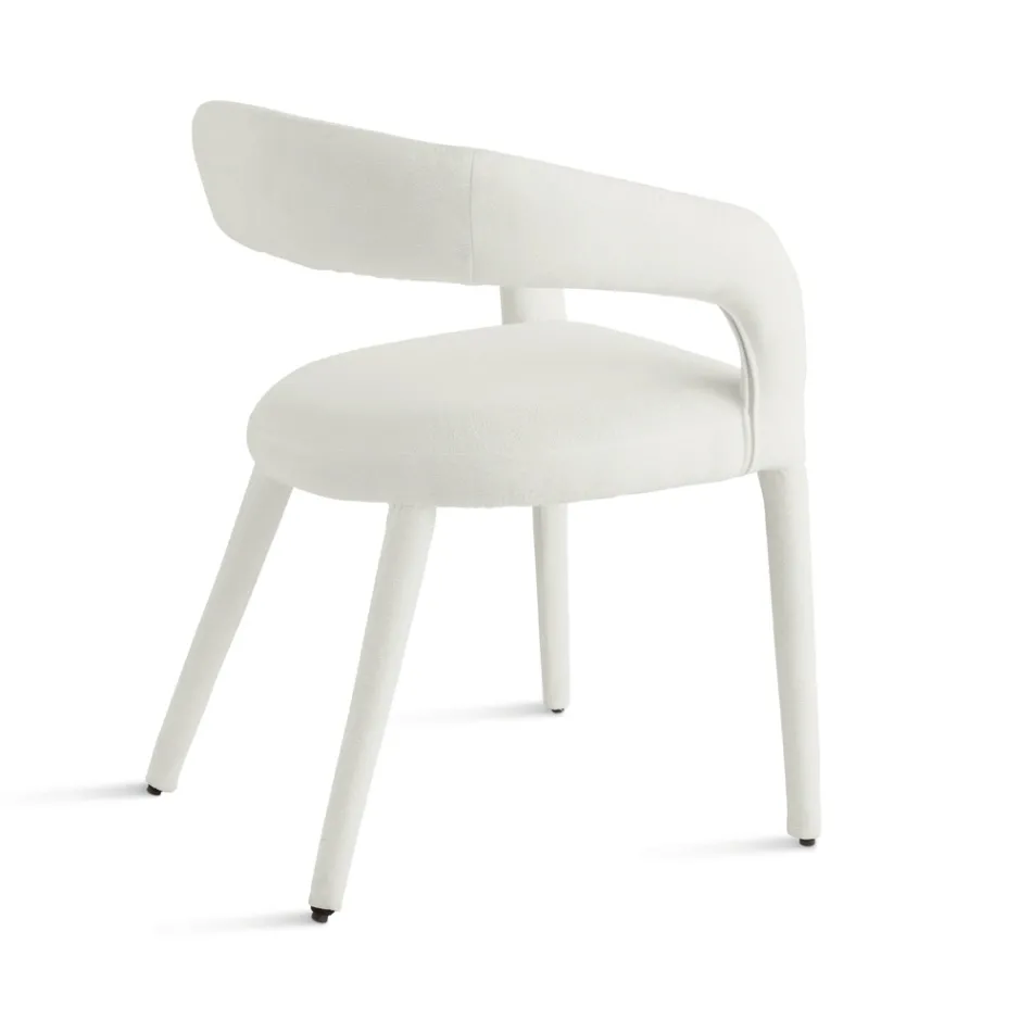 2 fauteuils rembourrés en tissu Bouclè avec structure recouverte - Domenica Viadurini