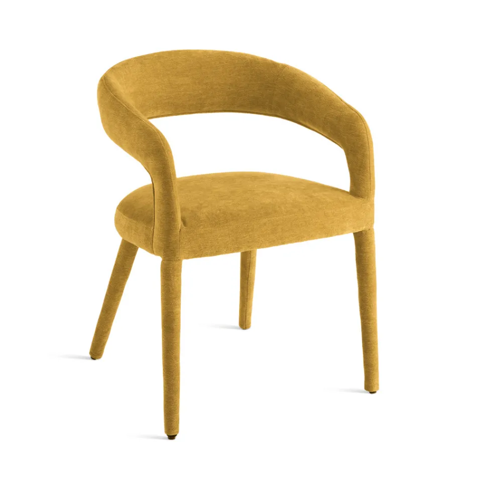 2 fauteuils rembourrés en tissu Bouclè avec structure recouverte - Domenica Viadurini