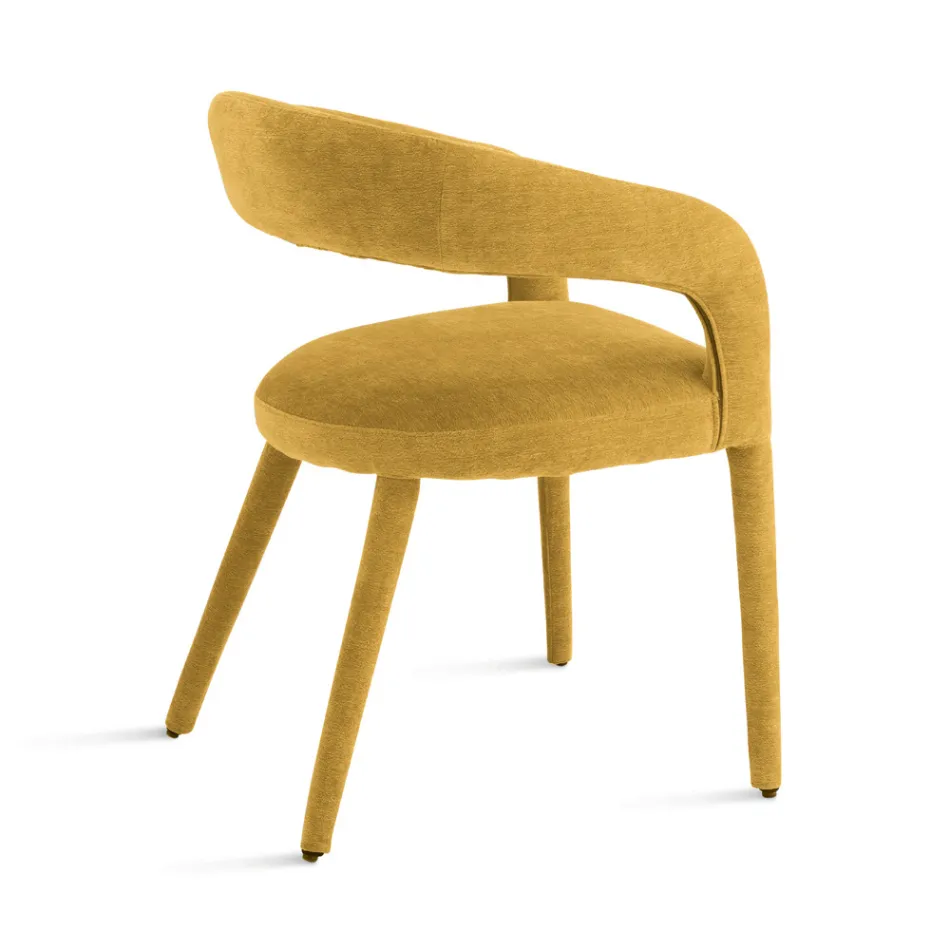 2 fauteuils rembourrés en tissu Bouclè avec structure recouverte - Domenica Viadurini