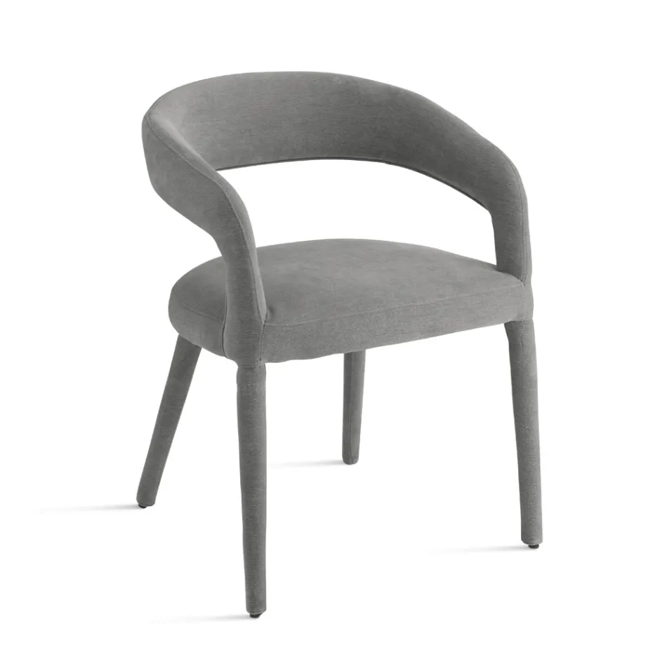 2 fauteuils rembourrés en tissu Bouclè avec structure recouverte - Domenica Viadurini