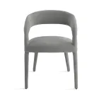 2 fauteuils rembourrés en tissu Bouclè avec structure recouverte - Domenica Viadurini