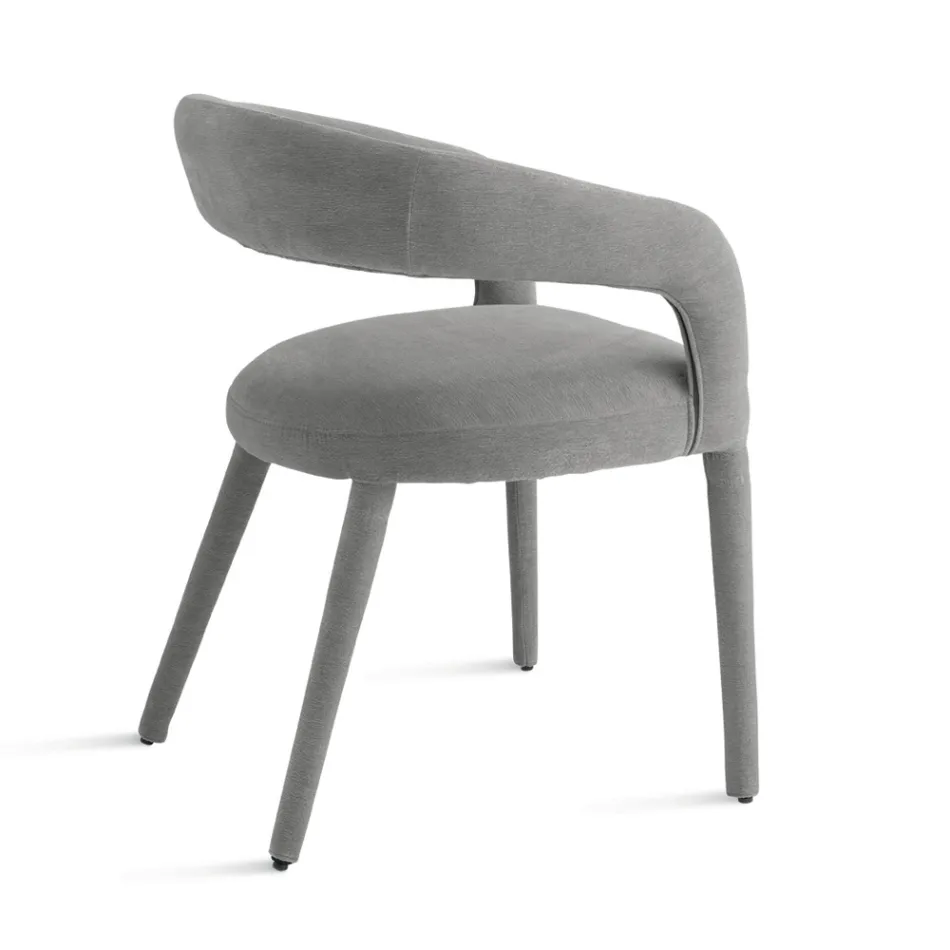 2 fauteuils rembourrés en tissu Bouclè avec structure recouverte - Domenica Viadurini