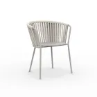 2 Fauteuils de jardin en acier inoxydable et dossier en corde - Luxura Viadurini