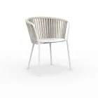 2 Fauteuils de jardin en acier inoxydable et dossier en corde - Luxura Viadurini