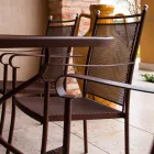 2 fauteuils de jardin en métal au design classique, fabriqués en Italie - Solis Viadurini