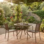 2 fauteuils de jardin en métal au design classique, fabriqués en Italie - Solis Viadurini