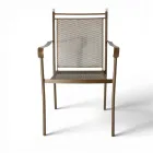 2 fauteuils de jardin en métal au design classique, fabriqués en Italie - Solis Viadurini