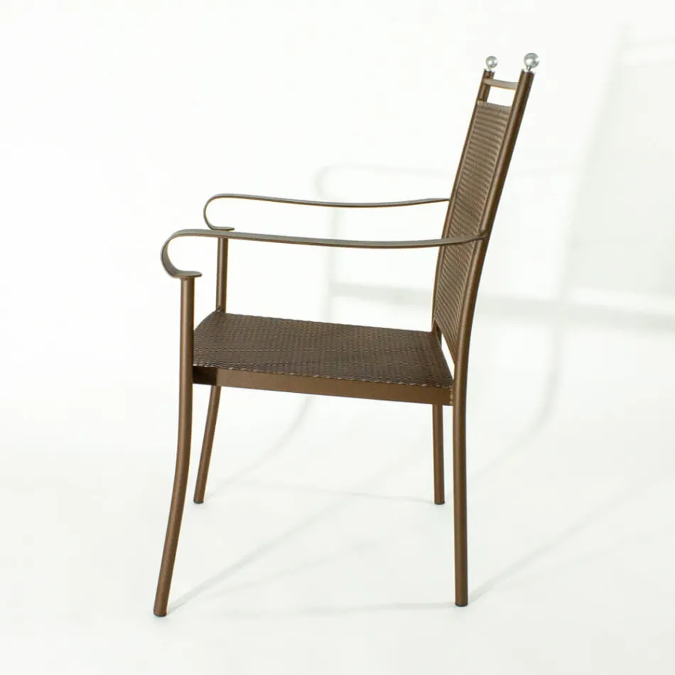 2 fauteuils de jardin en métal au design classique, fabriqués en Italie - Solis Viadurini