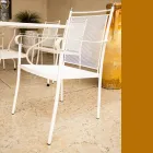 2 fauteuils de jardin en métal au design classique, fabriqués en Italie - Solis Viadurini