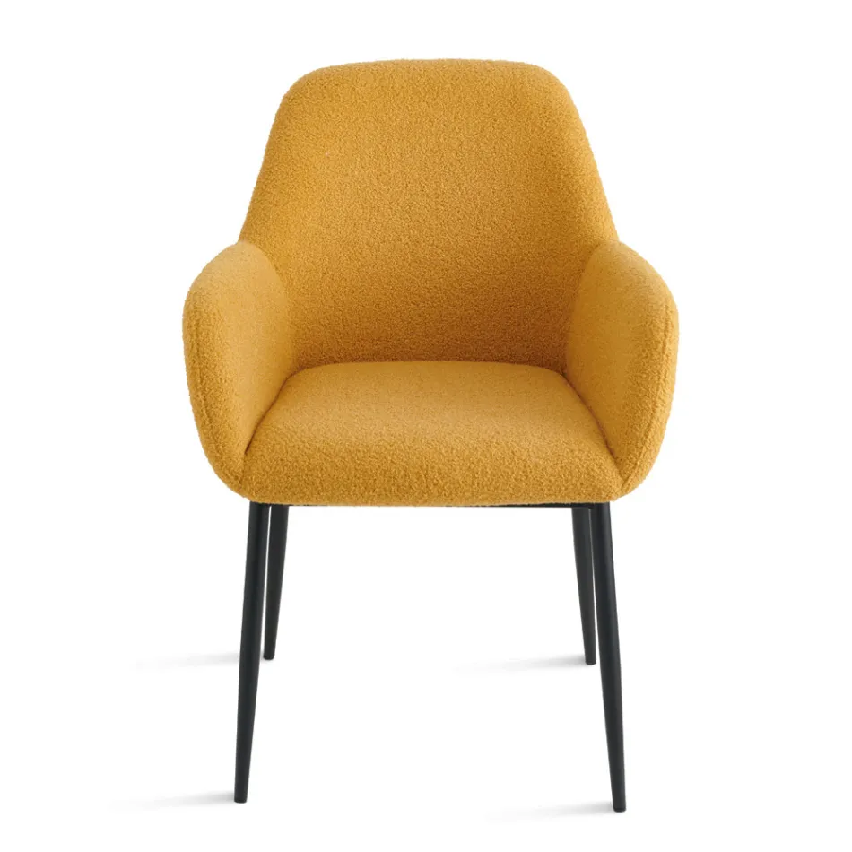 2 fauteuils Bouclè en tissu de couleurs différentes et structure en métal - Teodora Viadurini