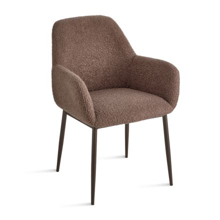 2 fauteuils Bouclè en tissu de couleurs différentes et structure en métal - Teodora Viadurini