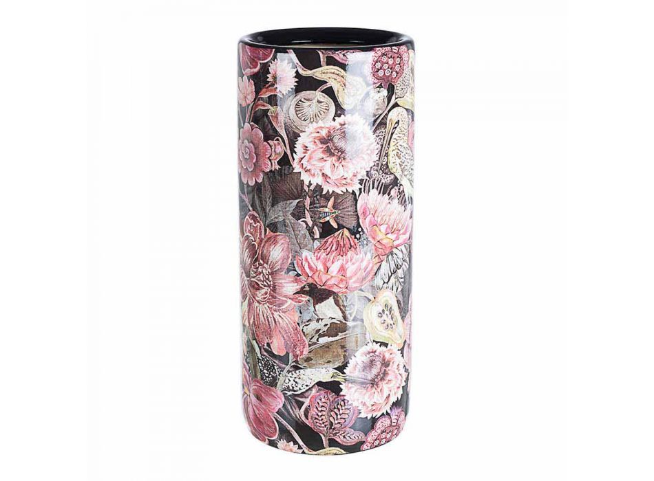 2 porte-parapluies en porcelaine avec décalcomanie fleur Homemotion - Jolly Viadurini