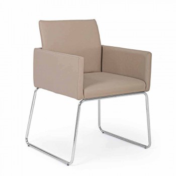 2 Chaises avec Accoudoirs Recouverts de Similicuir Design Moderne Homemotion - Farra