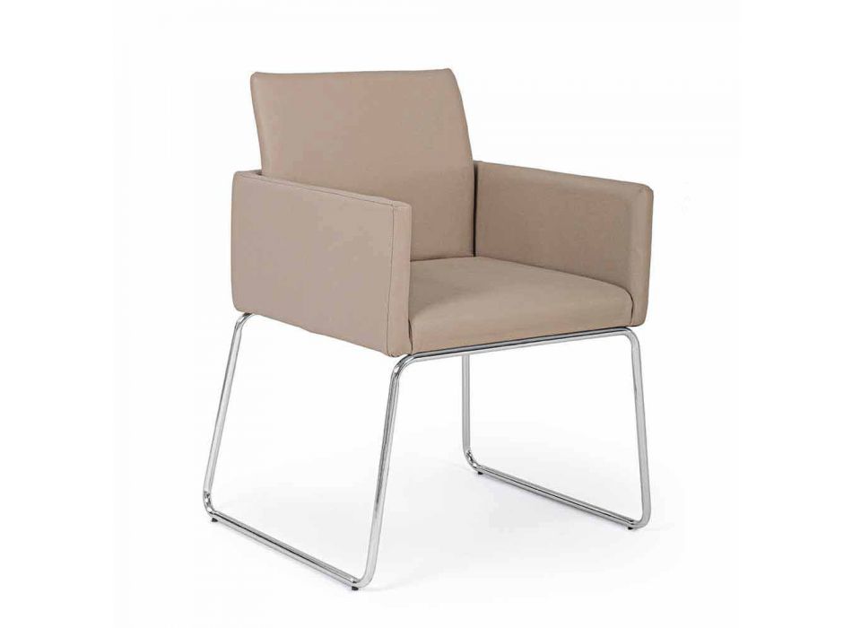 2 Chaises avec Accoudoirs Recouverts de Similicuir Design Moderne Homemotion - Farra Viadurini