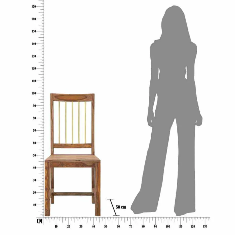 2 chaises de cuisine en bois au design moderne - Sandy Viadurini