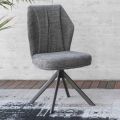 2 chaises d'intérieur en métal graphite avec assise en tissu Bliss - Tenia
