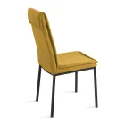 2 fauteuils rembourrés en tissu coloré et structure en métal - Fabrizio Viadurini