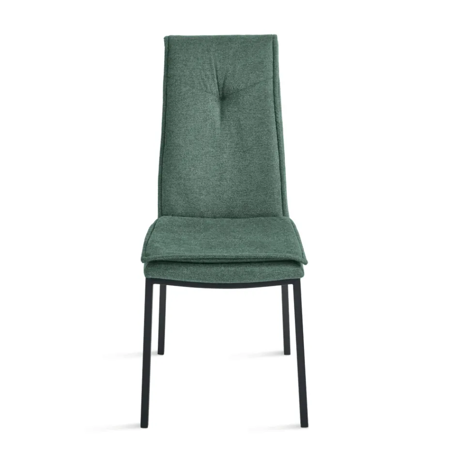 2 fauteuils rembourrés en tissu coloré et structure en métal - Fabrizio Viadurini