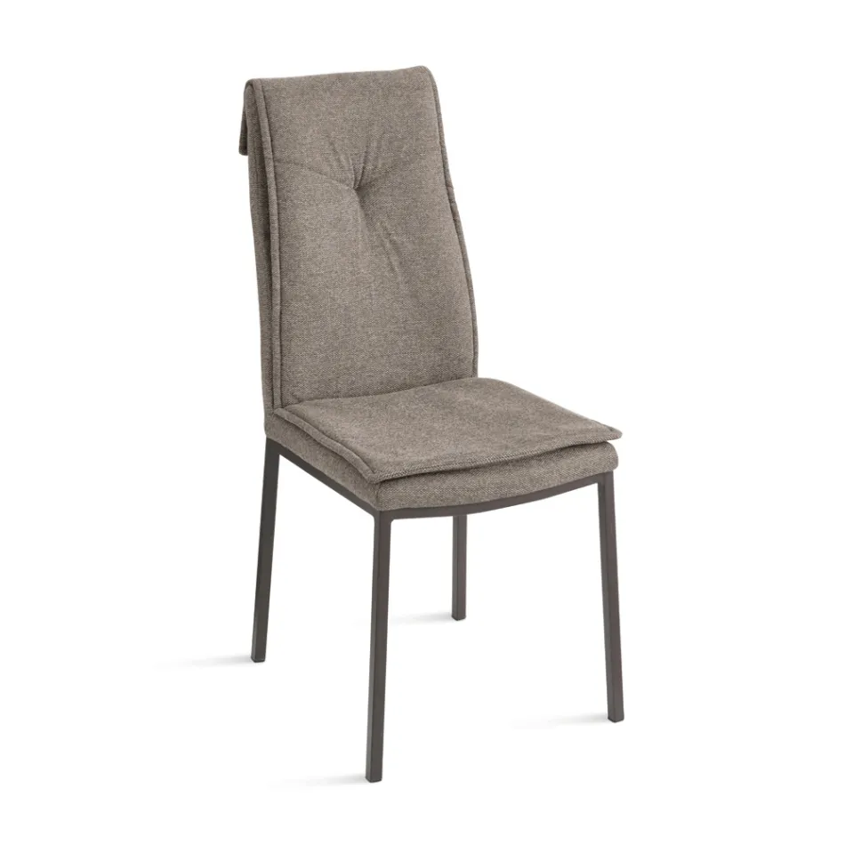 2 fauteuils rembourrés en tissu coloré et structure en métal - Fabrizio Viadurini