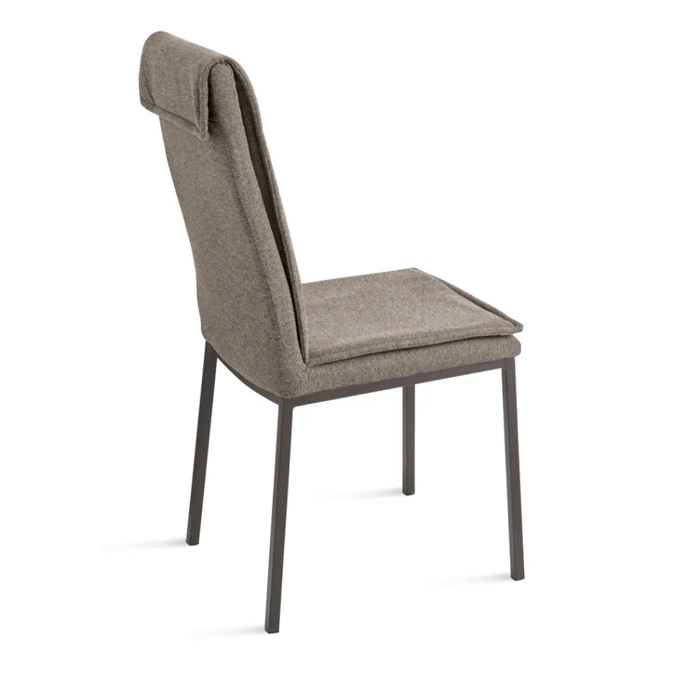 2 fauteuils rembourrés en tissu coloré et structure en métal - Fabrizio Viadurini