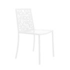 2 chaises en métal blanc sculpté au laser de conception moderne - Patatix Viadurini