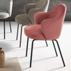 2 chaises en tissu avec assise à ressorts et structure en métal - Alighieri Viadurini