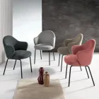 2 chaises en tissu avec assise à ressorts et structure en métal - Alighieri Viadurini