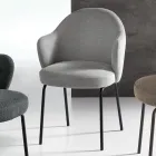 2 chaises en tissu avec assise à ressorts et structure en métal - Alighieri Viadurini