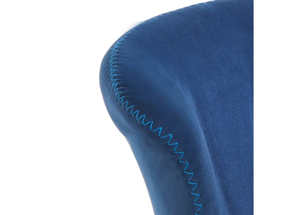 2 Chaises en Tissu Microfibre Effet Velours Bleu - Everest Viadurini
