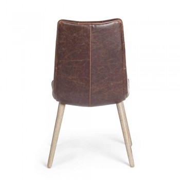2 chaises de style industriel moderne recouvertes de similicuir Homemotion - Riella
