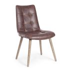 2 chaises de style industriel moderne recouvertes de similicuir Homemotion - Riella Viadurini