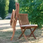 Chaises de jardin pliables en bois de teck Viadurini