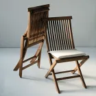 Chaises de jardin pliables en bois de teck Viadurini